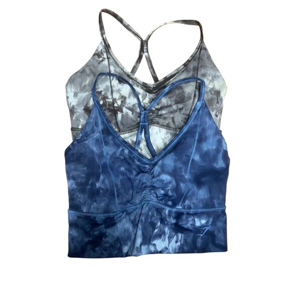 Gymshark Womens Elevate Longline Light Support Sports Bra JM3 Blue/Brown (lot 2) - Picture 1 of 6